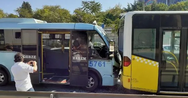 Son dakika: Kadıköy’de yolcu minibüsüyle İETT otobüsü çarpıştı:4 yaralı