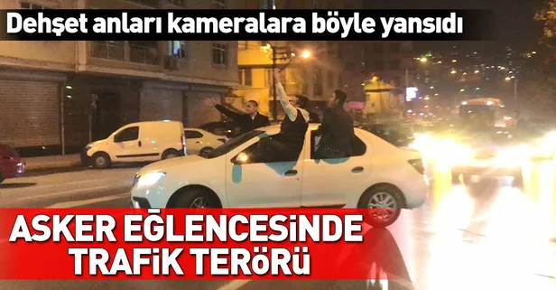 İstanbul'da asker eğlencesinde trafik terörü!