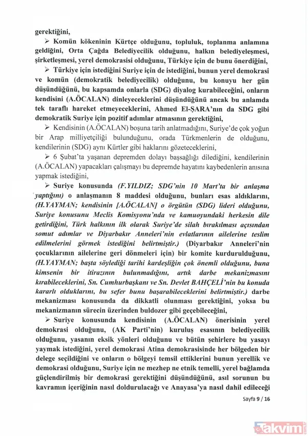 İşte 16 sayfalık İmralı tutanağı... PKK elebaşı Abdullah Öcalan Suriye için ne dedi? İsrail ve MOSSAD iddiası - 14