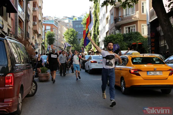 LGBT sapkınları yasak dinlemedi! "Onur Yürüyüşü" adı altında yine azıttılar! Polis paçavrayı çöpe attı - 18