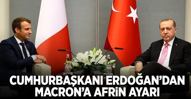 Cumhurbaşkanı Erdoğan Macron ile görüştü