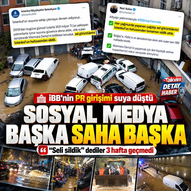 İBBnin Sel görüntülerini İstanbulun hafızasından sildik sözleri gündemde: Sosyal medya başka saha başka!