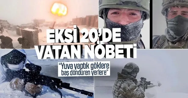 Bayrak donduran soğukta vatan nöbeti!
