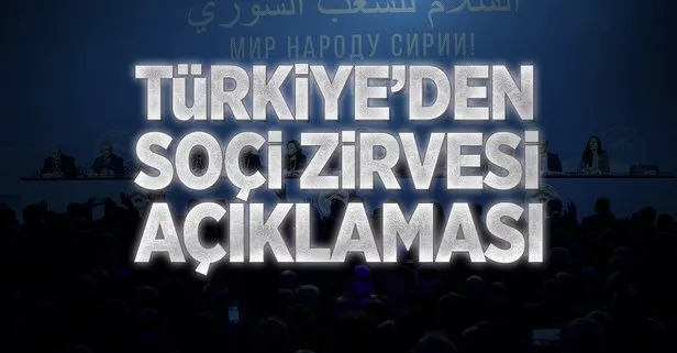 Türkiyeden Soçi açıklaması