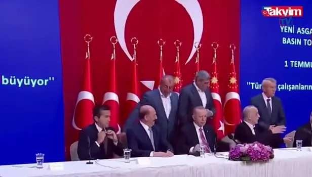Asgari ücret masasında güldüren anlar! Başkan Erdoğan'dan Ergün Atalay'a: "Senin başında da saç kalmadı ya"