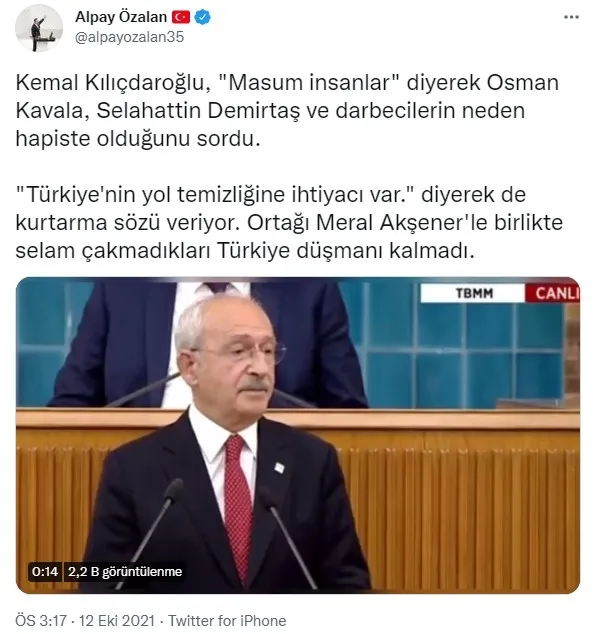 CHP Lideri Kemal Kılıçdaroğlu'ndan grup toplantısında skandal sözler! Selahattin Demirtaş, Osman Kavala ve FETÖ'cülere masum dedi!-8