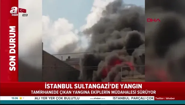 İstanbul Sultangazi'de yangın (Video)