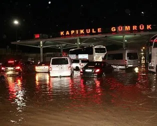 Kapıkule Gümrük Sahası’nda sel baskını