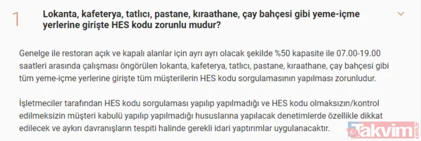 Kafe restoranlarda HES kodu zorunlu mu? Kahvehanelerde oyun serbest mi? Kimler toplu taşıma kullanabilecek? - 11