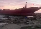SON DAKİKA: Bozcaada'da bir gemi karaya oturdu: Can ve mal kaybı yok