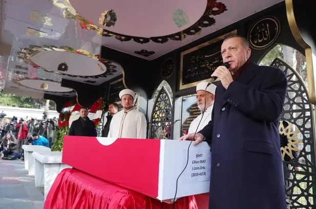 Son dakika: Başkan Erdoğan şehit Cihan Erat için düzenlenen cenaze törenine katıldı-3