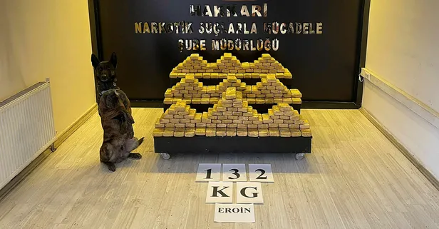 Depoya gizlenen 132 kilo eroini 'Ayzek' buldu