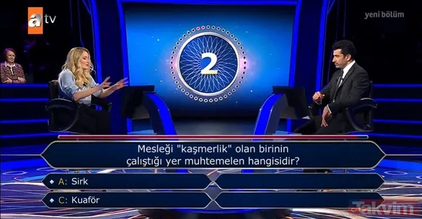 Kim Milyoner Olmak İster'de Kenan İmirzalıoğlu sordu: Mesleği 'Kaşmerlik' olan biri nerede çalışır? - 6