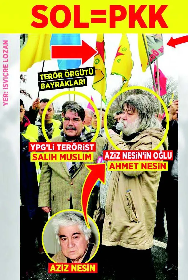 Ahmet Nesin, Fransa'da terörist ele başı Salih Müslüm ile PKK/YPG'ye destek için yürüdü