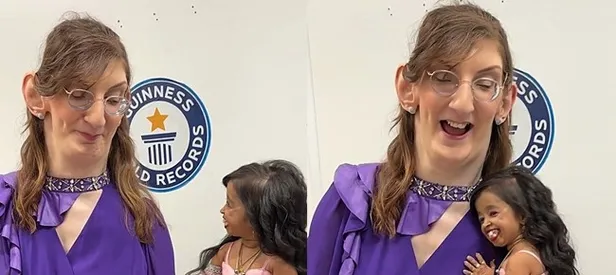 Dünyanın en uzun ve en kısa kadını yeniden buluştu