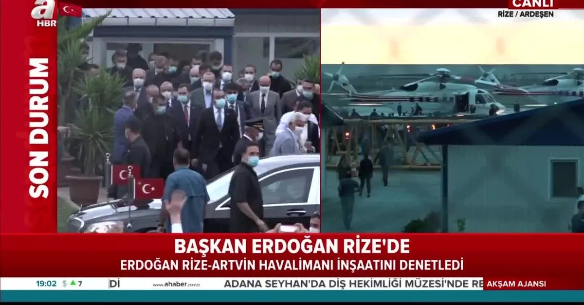 Başkan Recep Tayyip Erdoğan Rize-Artvin Havalimanı inşaatında incelemelerde bulundu