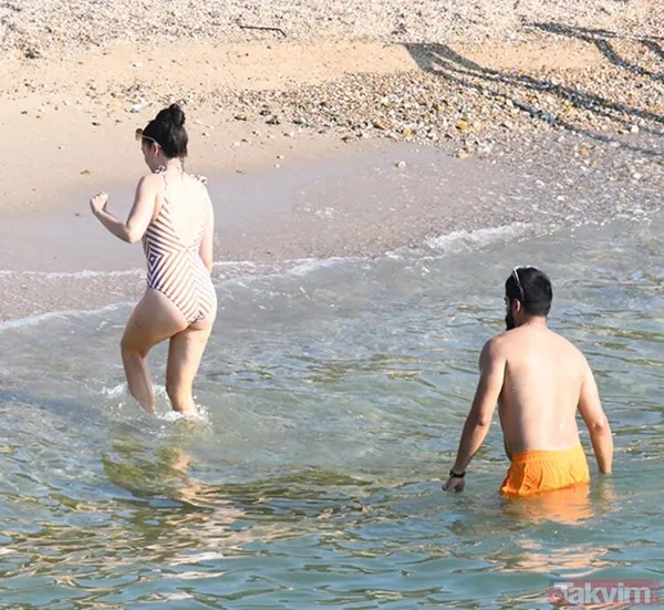 Fahriye Evcen ve Burak Özçivit denizde aşk tazeledi Fahriye düzgün fiziğiyle mest etti! Kuruluş Osman'ın yıldızı eşiyle... - 9