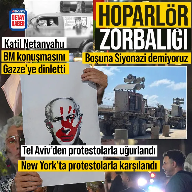 Dünya yalnız bıraktı İsrail zorbalığa kaldı! Netanyahu’nun BM konuşmasını Gazze’de hoparlörle dinletti | New York’ta protestolu karşılama