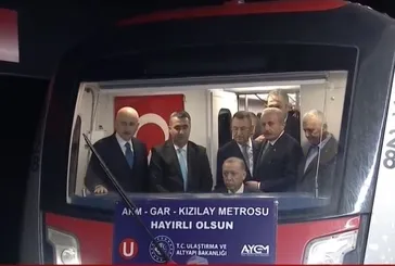 Başkan Erdoğan vatman koltuğuna geçti! AKM-Gar-Kızılay Metro Hattı hizmete alındı