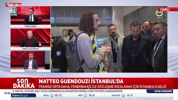 Guendouzi Fenerbahçe için İstanbul'da! (VİDEO)