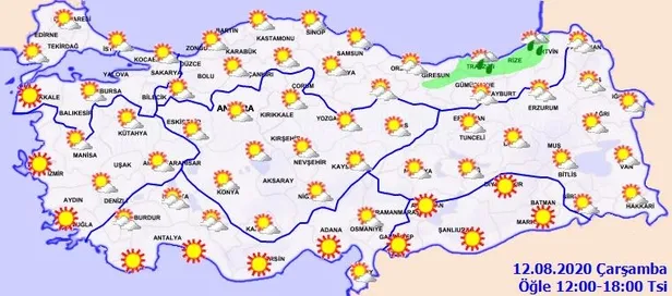 HAVA DURUMU | Meteorolojiden o illere sağanak uyarısı | 12 Ağustos 2020 hava nasıl olacak?-3