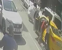 Taksici ve müşteri arasında ’kısa mesafe’ kavgası kamerada