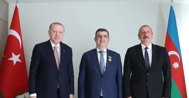 Azerbaycan Cumhurbaşkanı İlham Aliyev’den BAYKAR Savunma Genel Müdürü Haluk Bayraktar’a Karabağ Nişanı