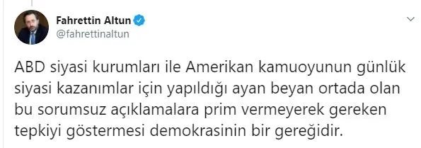 Joe Biden'ın Başkan Recep Tayyip Erdoğan'a yönelik küstah sözlerine İletişim Başkanı Fahrettin Altun'dan sert tepki-3