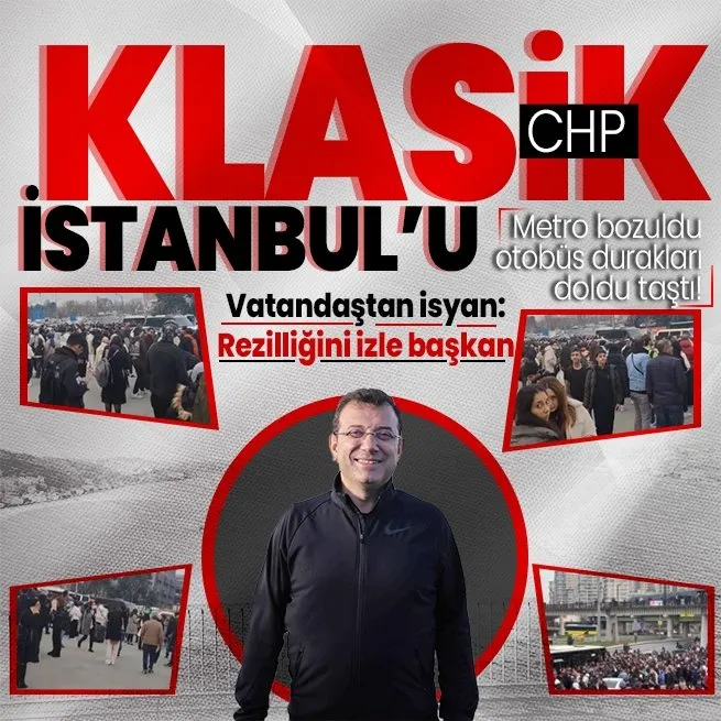 Klasik CHP İstanbulu! Yenikapı-Atatürk Havalimanı metrosu arızalandı vatandaş otobüs duraklarına akın etti! Ekrem İmamoğluna isyan var!