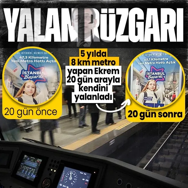CHPli İBB Başkanı Ekrem İmamoğlundan yeni metro yalanı! 20 gün arayla farklı reklam afişi!