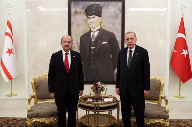 Son dakika: Başkan Erdoğan KKTC Cumhurbaşkanı Ersin Tatar ile görüştü