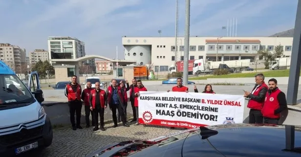 CHP'li Karşıyaka Belediyesi işçilerinden bayramlaşmaya maaş protestosu