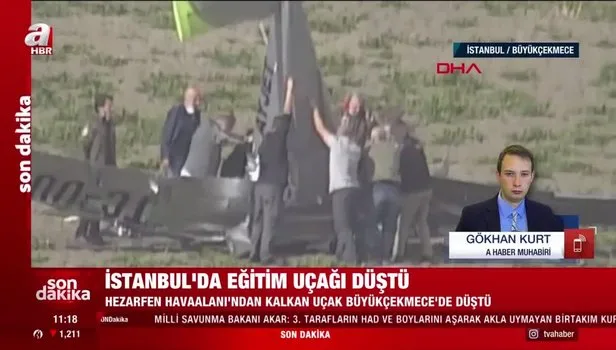 SON DAKİKA: İstanbul Büyükçekmece'de eğitim uçağı düştü! Olay yerinden ilk görüntüler...