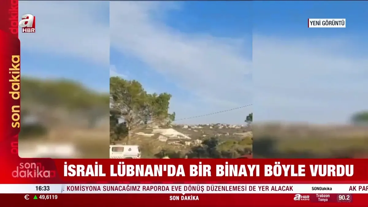 İsrail Lübnan'da bir binayı böyle vurdu | VİDEO