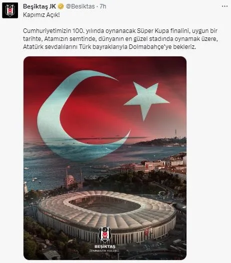 Süper Kupa ertelenince Beşiktaş'tan ezeli rakiplerine çağrı geldi: Gelin bizim stadımızda oynayın-3