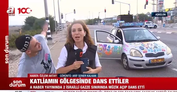 Son dakika: İsraillilerden A Haber yayınına taciz! Gazze'de insanlık dramı yaşanırken siyonistler sınırda müzik açıp dans ettiler