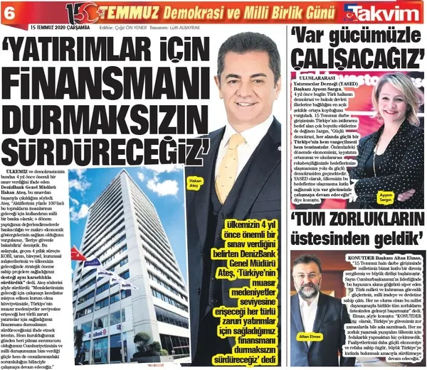 Dev projeler hayata geçirildi, Türkiye daha da güçlendi | Takvim Gazetesi 15 Temmuz özel eki-4