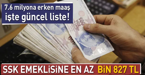 SSK emeklisine en az bin 827 TL