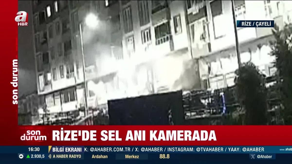 Rize Çayeli'nde sel - heyelan anı kamerada!