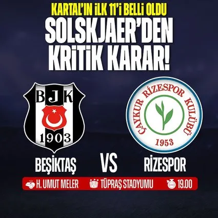 Beşiktaş’ın Rizespor maçı ilk 11’i belli oldu