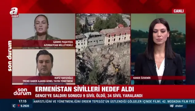 Azerbaycan Milletvekili Ganire Paşayeva Ermenistan'ın alçak saldırısı sonrası A Haber'e konuştu