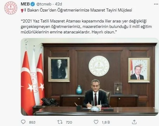 Milli Eğitim Bakan Özer'den öğretmenlere mazeret tayini açıklaması-1