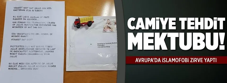 Hollanda’da camiye tehdit mektubu