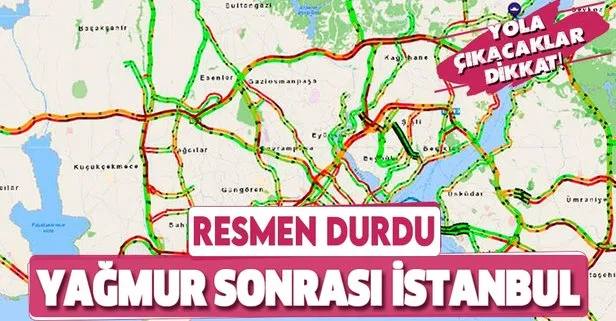 Son dakika: İstanbul’da yağmur sonrası trafik durma noktasına geldi! İstanbul trafik durumu