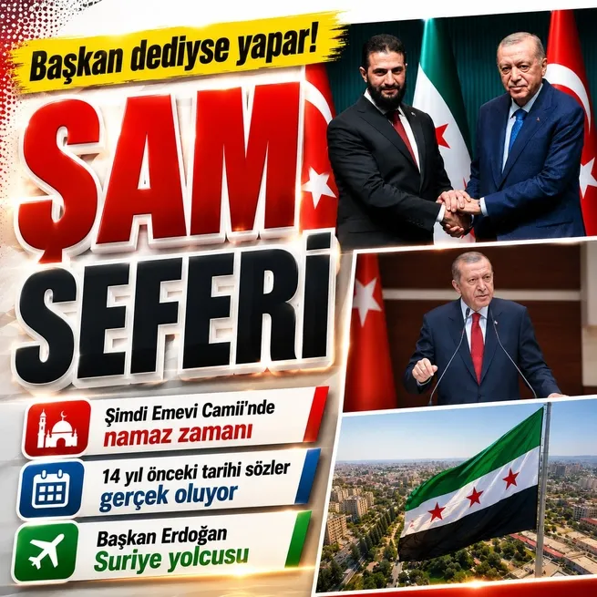 Emevi Camiinde namaz zamanı... 14 yıl önceki tarihi sözler gerçek oluyor: Başkan Erdoğanın Şam ziyareti yine gündemde!