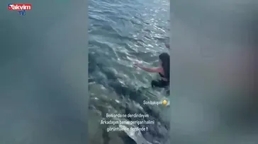 Yasemin Yürük’ün denizden telefon kurtarma çabası viral oldu