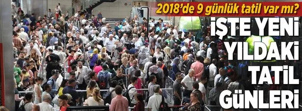 2018de kaç gün tatil var?