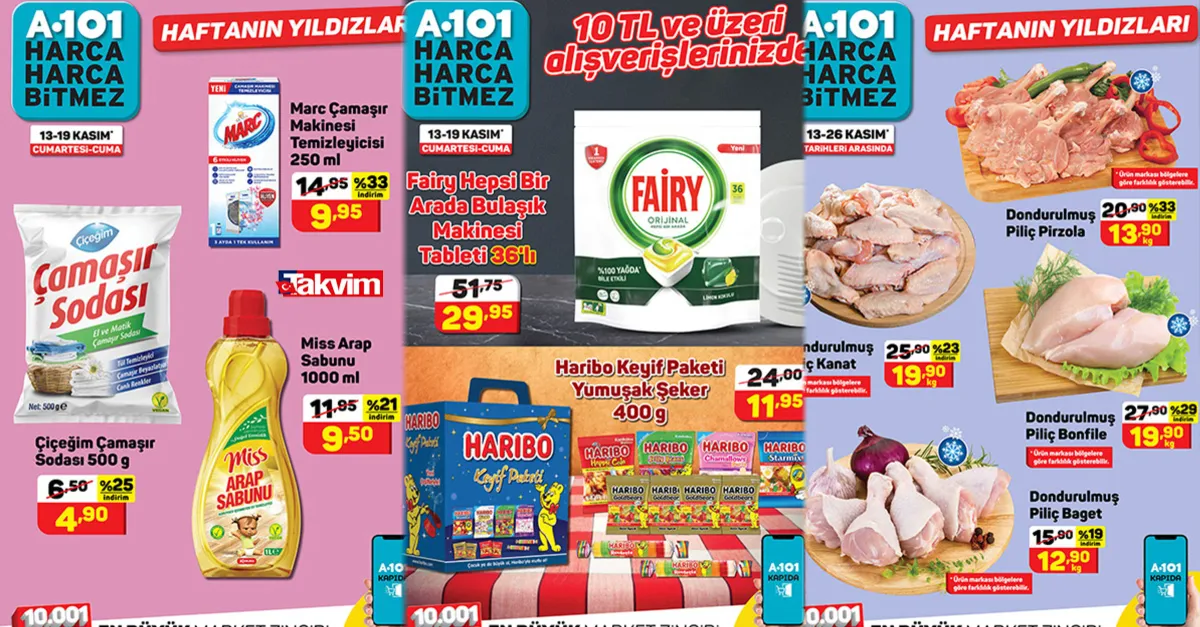 A101 haftanın indirimleri belli oldu! 16 Kasım’da başladı şimdiden tükeniyor! 30 TL’nin altına düştü! Salça, et, yağ, yumurta, deterjan...