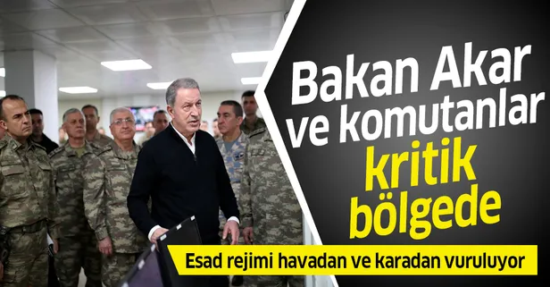 Son dakika: Milli Savunma Bakanı Hulusi Akar ve komutanlar sınırın sıfır noktasında