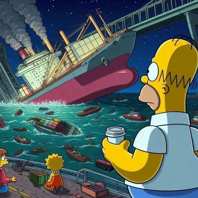 Kahin mi felaket tellalı mı? Baltimore’da yıkılan köprünün altından The Simpsons çıktı |  Yapay zeka bu işin neresinde?